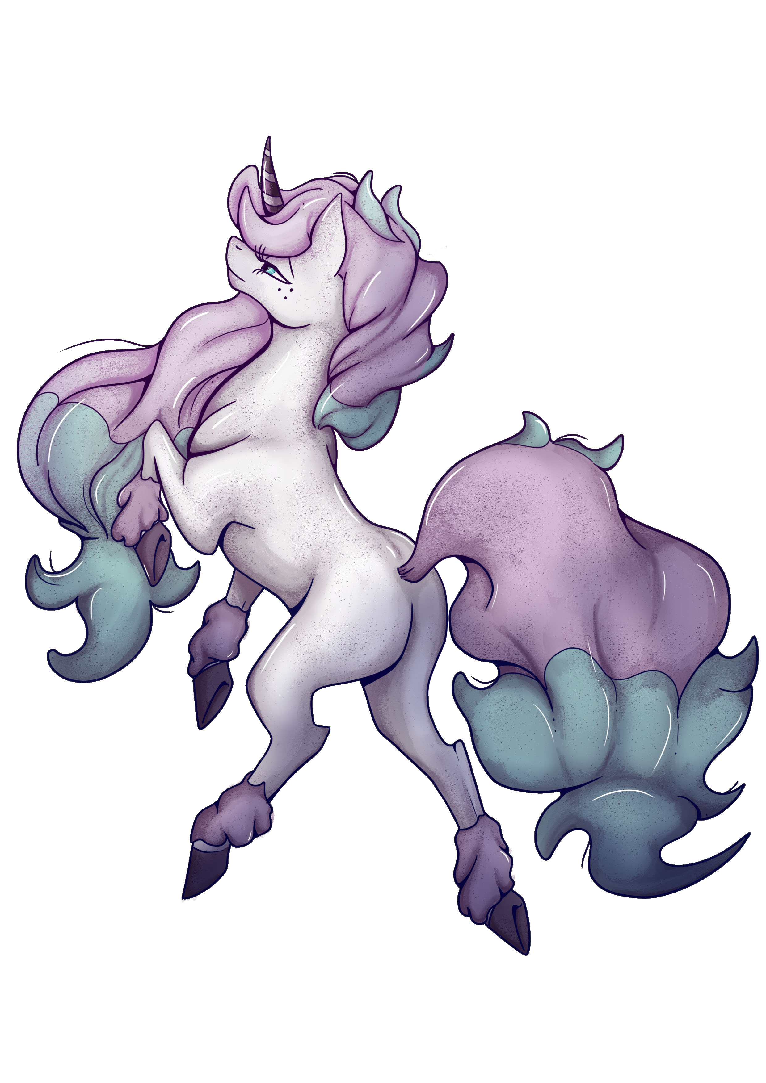 Drawing of a galarian ponyta from Pokémon